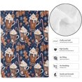 thumbnail image 2 of Funny Gingerbread Blue Throw Blanket 50x60in Soft Lightweight Flannel, Food Cocoa Cup Creamy Candy Cane Star Blankets - Gifts for Adult, for Couch Office Travel Home Living Room Christmas Decor, 2 of 6