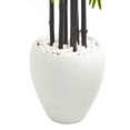 thumbnail image 3 of Nearly Natural 5’ Bamboo Artificial Tree with Black Trunks in White Planter UV Resistant (Indoor/Outdoor), 3 of 4