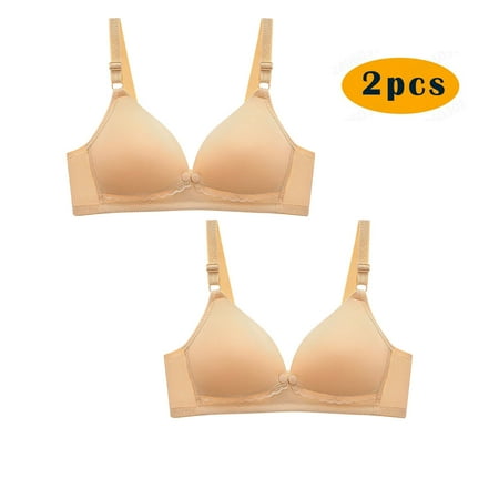 Ndbuld Bras for Women Plus Size Underwear Women s Lace Strapless Bra with No Steel Rings No Marks Gathered Cups Pregnant Women s Breastfeeding Underwear Daily Bra Christmas Gift S Beige