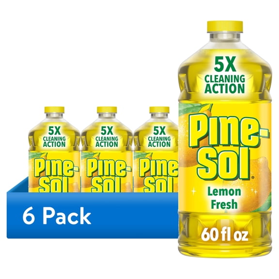 (6 pack) Pine-Sol Multi-Surface Floor Cleaner, Lemon Fresh, 60 Fluid Ounces
