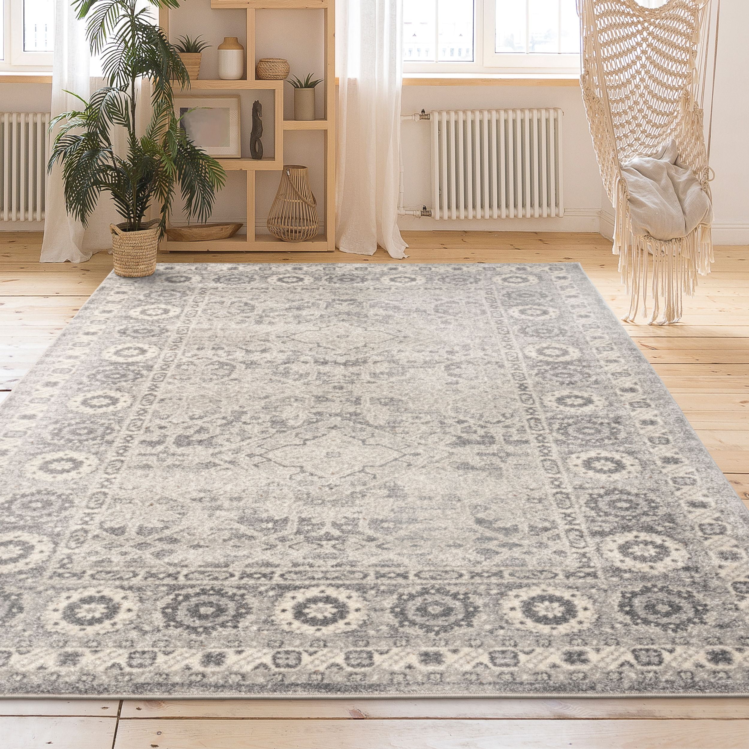Impressions Kingsley Ornamental Light Grey Area Rug
