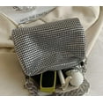 thumbnail image 4 of Kukuzhu Rhinestone Clutch for Women Sparkling Chain Evening Handbags Silver Purse Bling Hobo Handbag for Wedding Cocktail Party, 4 of 8