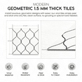thumbnail image 3 of PowerSellerUSA Self-Stick Vinyl Modern Geometric Floor Tiles Ultra Durable 1.5mm Thick Tiles, 2-Pack/40 Square Ft., 12" x 12", White/Black Lattice, 3 of 8
