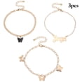 thumbnail image 2 of Bangcool Chaîne Cheville Papillon Lettre : 3 Pcs Bracelet Rétro Cheville Bijoux pour Femmes, 2 of 7
