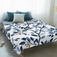 thumbnail image 4 of Navy Blue Botanical Blanket Soft Cozy Warm Throw Blanket for Couch, Plush Fuzzy Flannel Fleece Blankets for Sofa, Summer Spring Leaves Bed Blankets Lightweight Gifts for Women, 40"x50", 4 of 9
