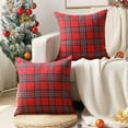 thumbnail image 3 of Christmas Pillow Covers 18x18 Set of 2 Buffalo Plaid Striped Christmas Pillow Red Green Christmas Decorations Throw Pillow Cover for Living Room Couch Sofa, 3 of 6