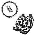 thumbnail image 1 of Suhoaziia Cow Print Car Seat Cover 7 Pack Set for Women Auto Accessiores,Comfortable Seat Protector Cushion Covers for Car Vehicle SUV,Elastic Steering Wheel Wraps and Seatbelt Covers, 1 of 6
