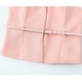 thumbnail image 4 of HH TRAF Moda Verano Mujer Pantalones Cortos Traje Cuello en V Sin Mangas Cinturón Decoración Chaleco Superior + Cintura Alta Bolsillos Cremallera Lateral Pantalones Cortos Delgados, 4 of 4