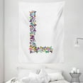thumbnail image 1 of Letter L Tapestry, Butterfly L Letter Alphabet Animal Themed Vibrant Color Palette Image Font Design, Wall Hanging for Bedroom Living Room Dorm Decor, 60W X 80L Inches, Multicolor, by Ambesonne, 1 of 2