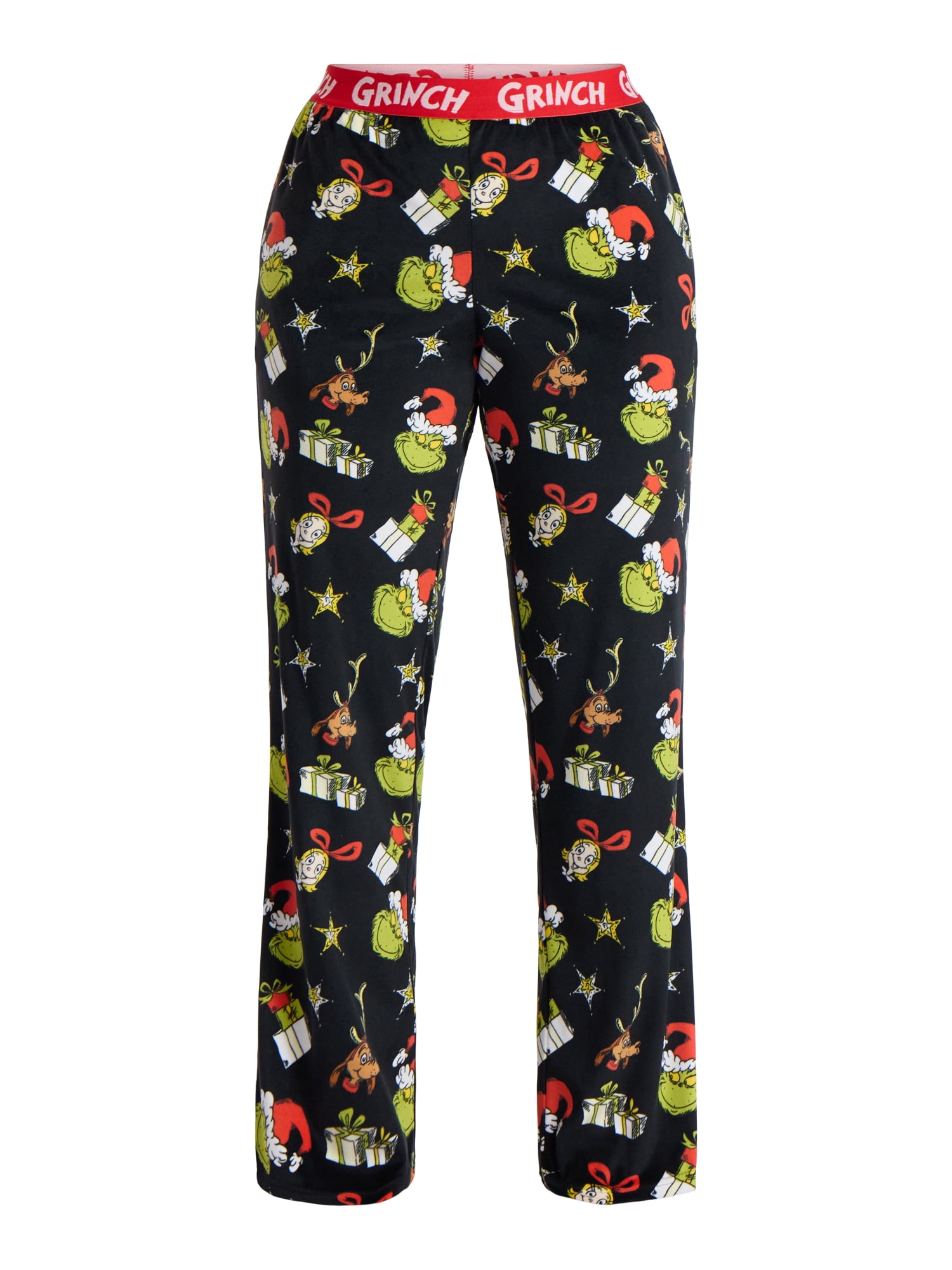 Dr. Seuss Women's The Grinch Print Velour Sleep Pants, Sizes XS-3X