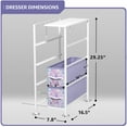 thumbnail image 3 of Sorbus Narrow 4-Drawer Dresser: Compact Storage for Children and Adults in Bedrooms, Bathrooms, and Laundry (Tie-dye, Purple), 3 of 8