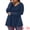 Navy Blue, variant on DARING DIVA Women's Plus Waffle Knit Tops V Neck Lace Patchwork Blouse 2X Navy Blue