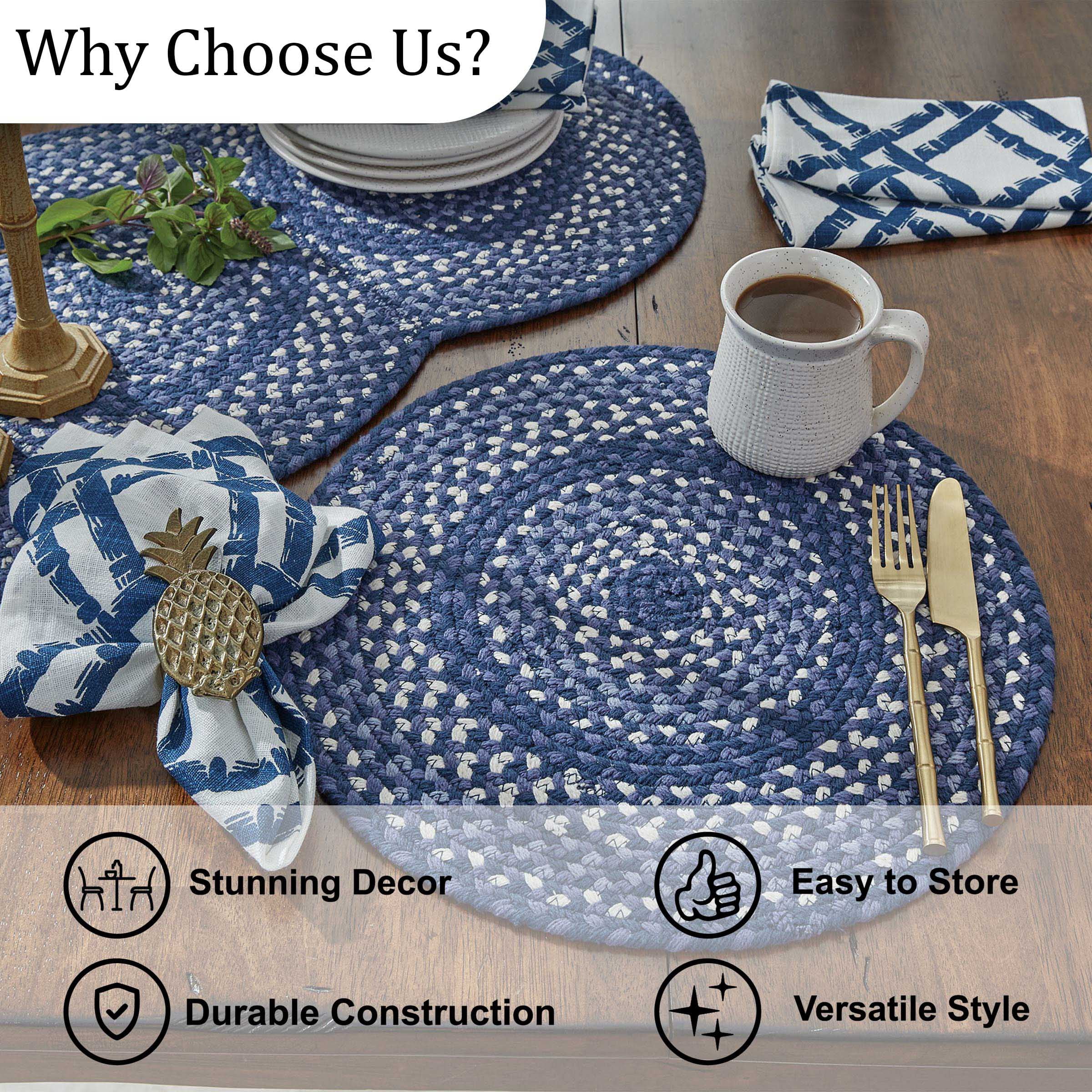 Park Designs Bluestone Braided Placemat Set of 6
