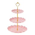 thumbnail image 2 of Luzkey 3 Tiered Cake Stand Serving Tray Cosmetics Restaurant Cupcakes Display Plate Pink, 2 of 8