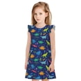 thumbnail image 1 of Balery Dinosaurs Adventure Camisón de princesa para niñas, pijama de algodón con mangas abullonadas, suave y bonito.-Medium, 1 of 6