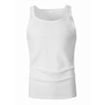 thumbnail image 3 of Men's Square Neck Ribbed Slim Fit Sports Tank Top White M, 3 of 10
