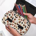 thumbnail image 6 of Rateoe Roosters and Chickens Pattern Double Clamshell Pen Case, Storage Organizer with Two Zipper Compartments– Holds Up to 50 Pencils & Pens, 6 of 7