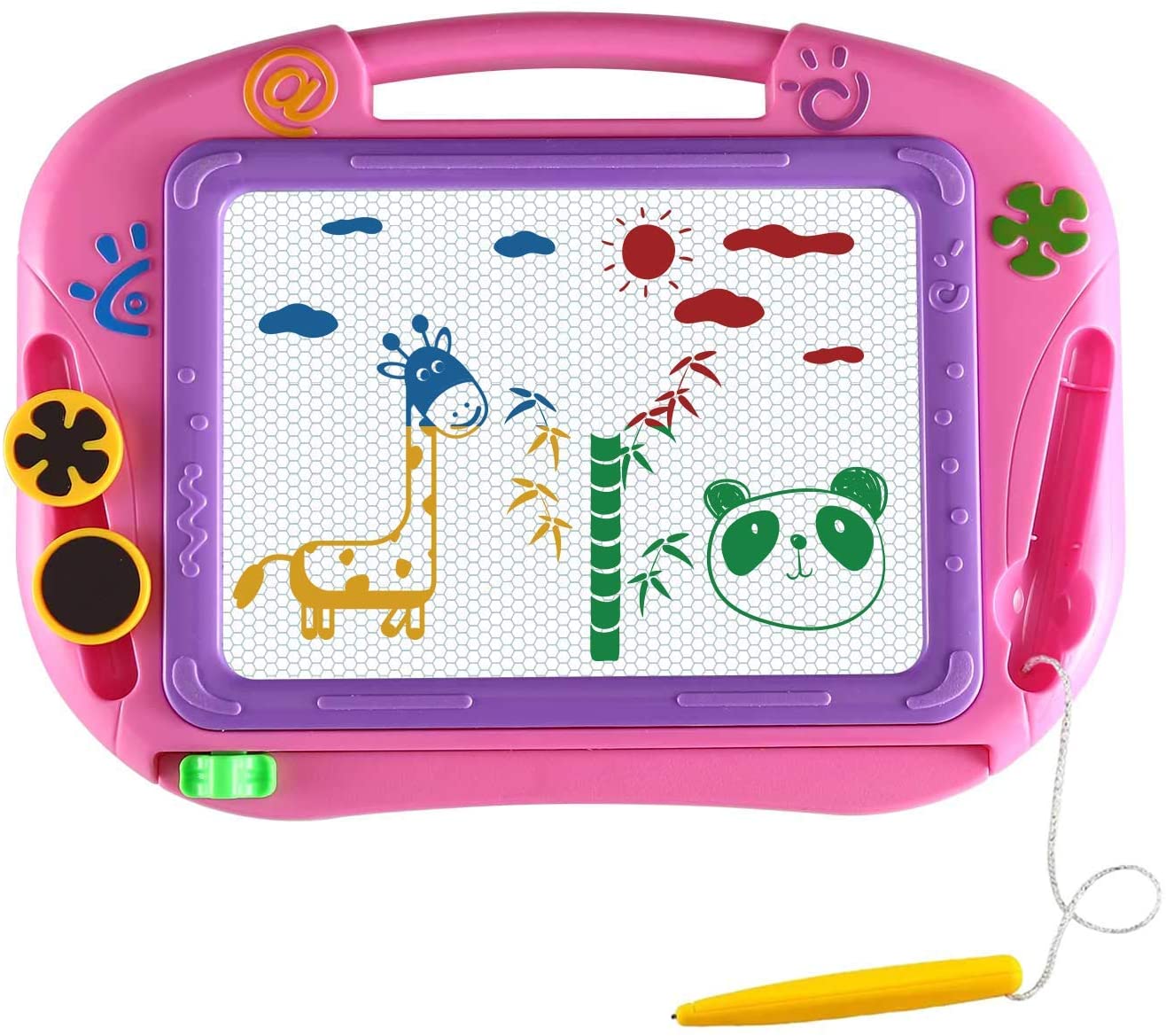 Tableau Magnétique Pour Tout-petits 1-3 Ans - Avec Stylo Et Perles, 20 Motifs, Jouet Montessori
