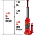 thumbnail image 4 of Big Red 4 Ton (8,000 lb) Capacity Hydraulic Welded Bottle Jack for Car,Red,W904R, 4 of 5