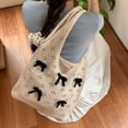 thumbnail image 3 of Bolso Hombro Duradero para Mujer Mano Tejido Con Lazo Ganchillo Viajes Al Aire Libre, 3 of 9