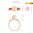 thumbnail image 5 of Angara Golden South Sea Cultured Pearl Ring with Rubies in 14K Rose Gold for Women | June Birthstone Jewelry for Her, 5 of 8
