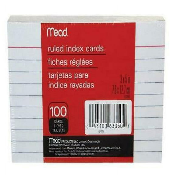 Mead Index Cards, Ruled, 3in X 5in, 100 Ct (3 pack)