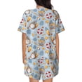 thumbnail image 3 of Lsque Summer Time With Gnome Women's Short-Sleeved Pajama Set - 2 Piece Soft and Lightweight Sleepwear Set-Small, 3 of 9