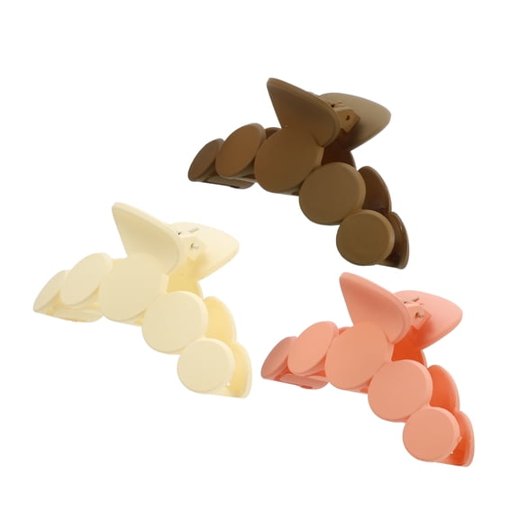 Vocoste 3 Pcs Plastic Hair Claws Hair Clip Hair Barrettes for Women White Brown Light Orange 3.94"x1.54"x1.77"