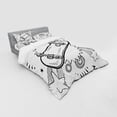 thumbnail image 3 of Doodle Duvet Cover Set, Sketch of a Skateboard Sixties and Seventies Style Pop Art Inspired Background, Bedding Set with Shams and Fitted Sheet, 3 Sizes, by Ambesonne, 3 of 3
