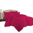 thumbnail image 2 of BedDecor Modern Heirloom Emily Texture 5PCs Gathered Solid (Hot Pink, Full/Queen) 100% Egyptian Cotton Base Duvet Set, 2 of 5