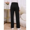 thumbnail image 6 of DARING DIVA Women's Maternity Palazzo Pants Over the Belly Wide Leg Trousers S Black, 6 of 8