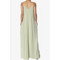 thumbnail image 2 of TheMogan Women's Casual V-Neck Draped Jersey Cami Long Maxi Dress W Pocket Summer Beach Light Sage 1X, 2 of 6
