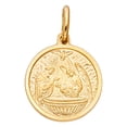 thumbnail image 2 of Wellingsale 14K Yellow Gold Polished Religious Baptism Medallion Charm Pendant, 2 of 5