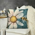 thumbnail image 2 of YINGXI AnyDesign Daisy Flower Throw Pillow Covers Blue White Pillow Case Summer Spring Bee Cushion Case for Home Indoor Outdoor Sofa Couch Office 22x22in, 2 of 5