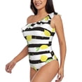 thumbnail image 2 of Wukai Lemon Chic One Shoulder Swimwear with Ruffle Design and Tummy Control Skirt: Fashionable, Supportive, Comfortable for Beach-Small, 2 of 7
