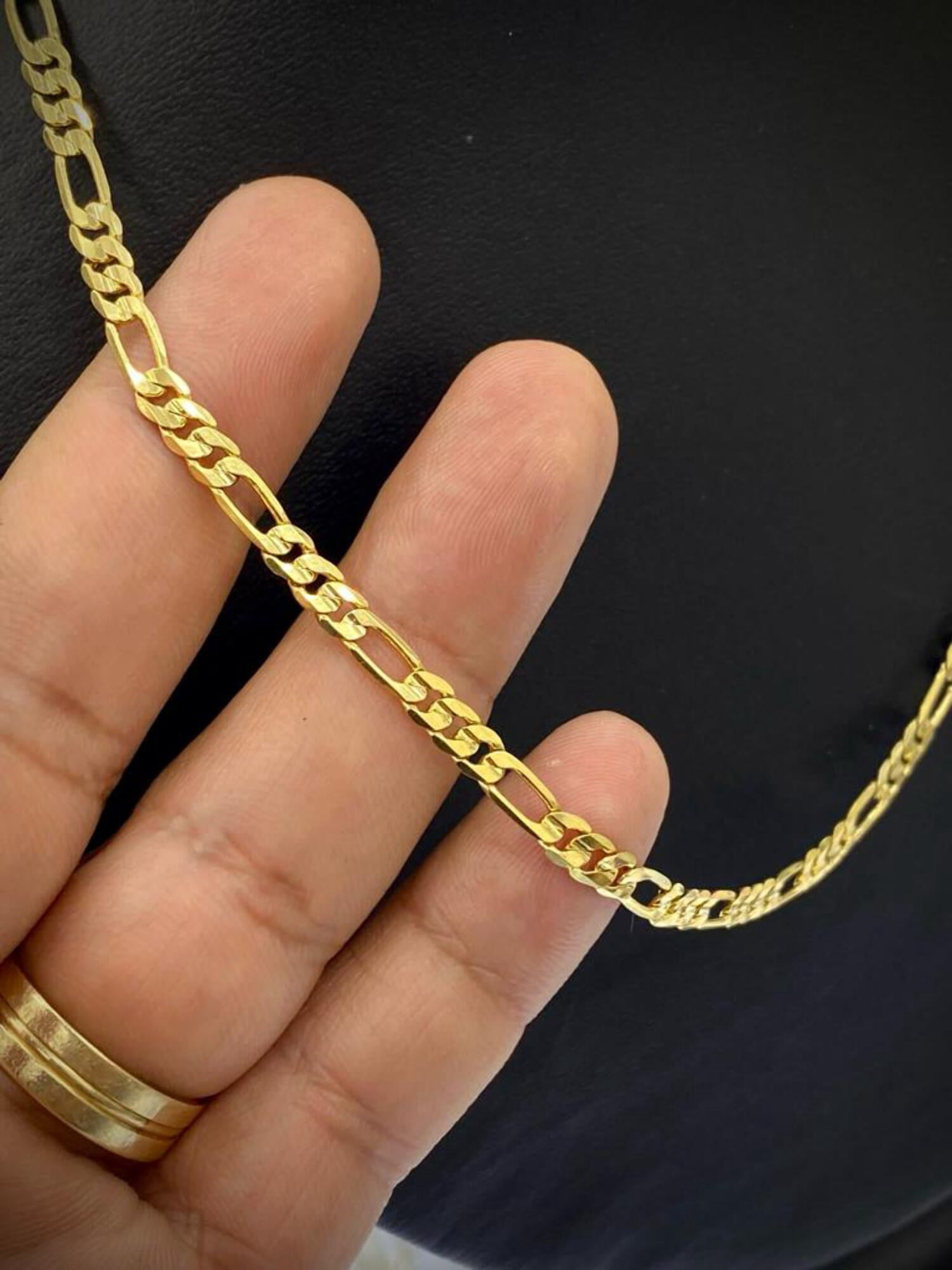 14K Gold Filled Figaro Link Chain Necklace 4mm 24" Mens Thick Jewelry Gifts