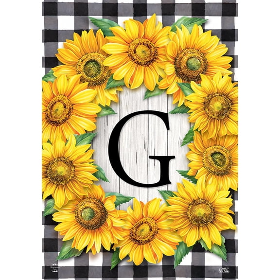 Briarwood Lane Everyday Garden Flag 12x18 For Outdoor Sunflowers Monogram G Garden Flag Flags For Outside