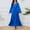 010 Blue, variant on Women's Elegant Satin Rhinestone Printed Maxi Dress Long Sleeve Crew Neck Long Dress with Belt Fashion Casual Dresses