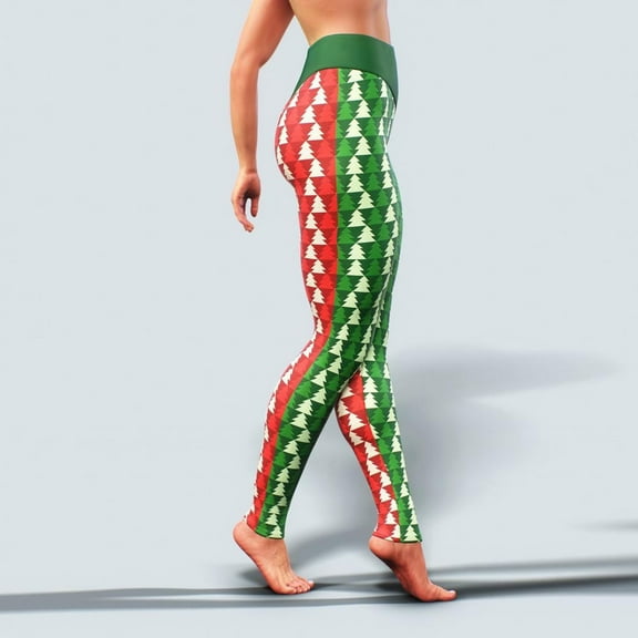 Lolmot Butt Lifting Leggings for Women Christmas Print Tights Pants Xmas Costumes High Waist Slim Yoga Leggings