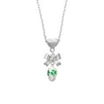 thumbnail image 2 of Delight Jewelry Silvertone Green Shamrock Spinner Silver tone Bow Heart Necklace, 2 of 4