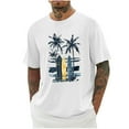 thumbnail image 2 of Miqool Men's Oversized T-Shirts Summer Casual Crew Neck Short Sleeve Palm Tree Print Graphic Tees Holiday Beach Hawaiian Shirts (Regular or Big & Tall), 2 of 5