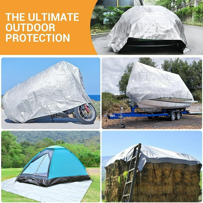4x5ft Heavy Duty Canvas Tarp With Grommets - Waterproof, Windproof Outdoor Cover For Camping & Trucks