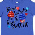 thumbnail image 4 of Inktastic 4th of July Red, White and Blue Sweetie Cupcakes and Stars Boys or Girls Toddler T-Shirt, 4 of 5