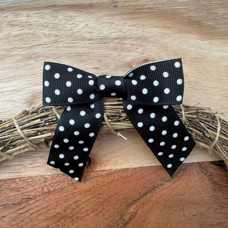 Black & White Polka Dots Pre-Tied Bows - 3 display picture 3