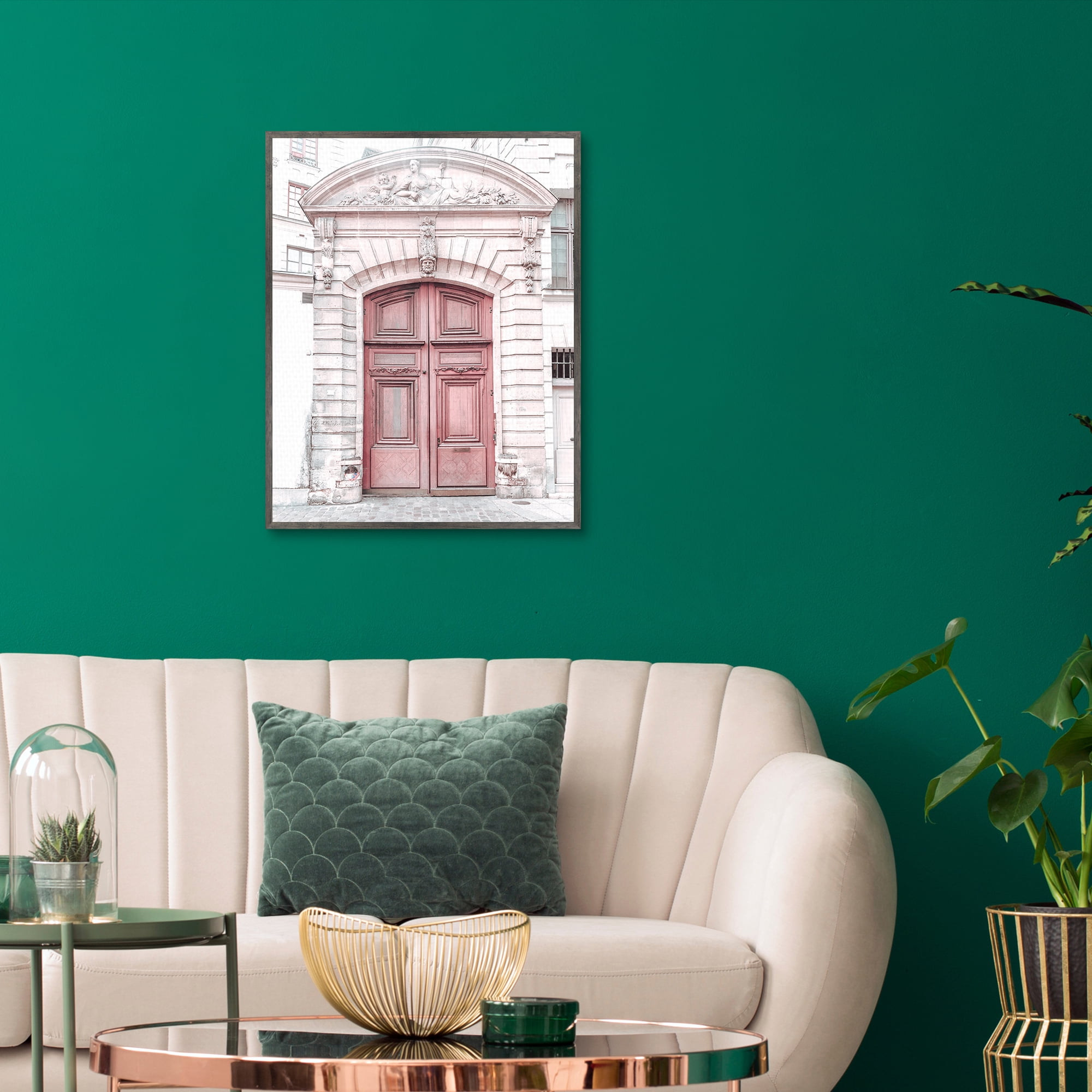 Paris Pink Door by Heather Loriece Framed Canvas Art Print