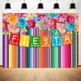 thumbnail image 4 of Mexican Fiesta Photograph Backdrop Flowers Fiesta Background Cinco De Mayo Paper Flowers Background Mexican Theme Party Decoration Photo Booth Props 9X6FT, 4 of 5
