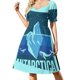 thumbnail image 1 of Vestido de manga corta Antártida Ropa Vestido femenino para mujer, 1 of 7