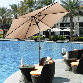 Belleze 9 Foot Tilt Umbrella Crank To Open Fade Resistant Outdoor Patio Umbrella Anti Uv Sun Shade Lawn Tilt Walmart Com Walmart Com