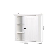 SYNGAR Hanging Storage Cabinet, Bathroom Wall Mounted Storage Cupboard with Single Door and Shelves, Space Saving Storage Organizer, Modern Storage Cabinet for Bathroom Washroom, White, D1746