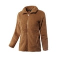thumbnail image 2 of A2Y Women's Soft Sherpa Front Zipper Side Pockets Jackets Deep Camel M, 2 of 3